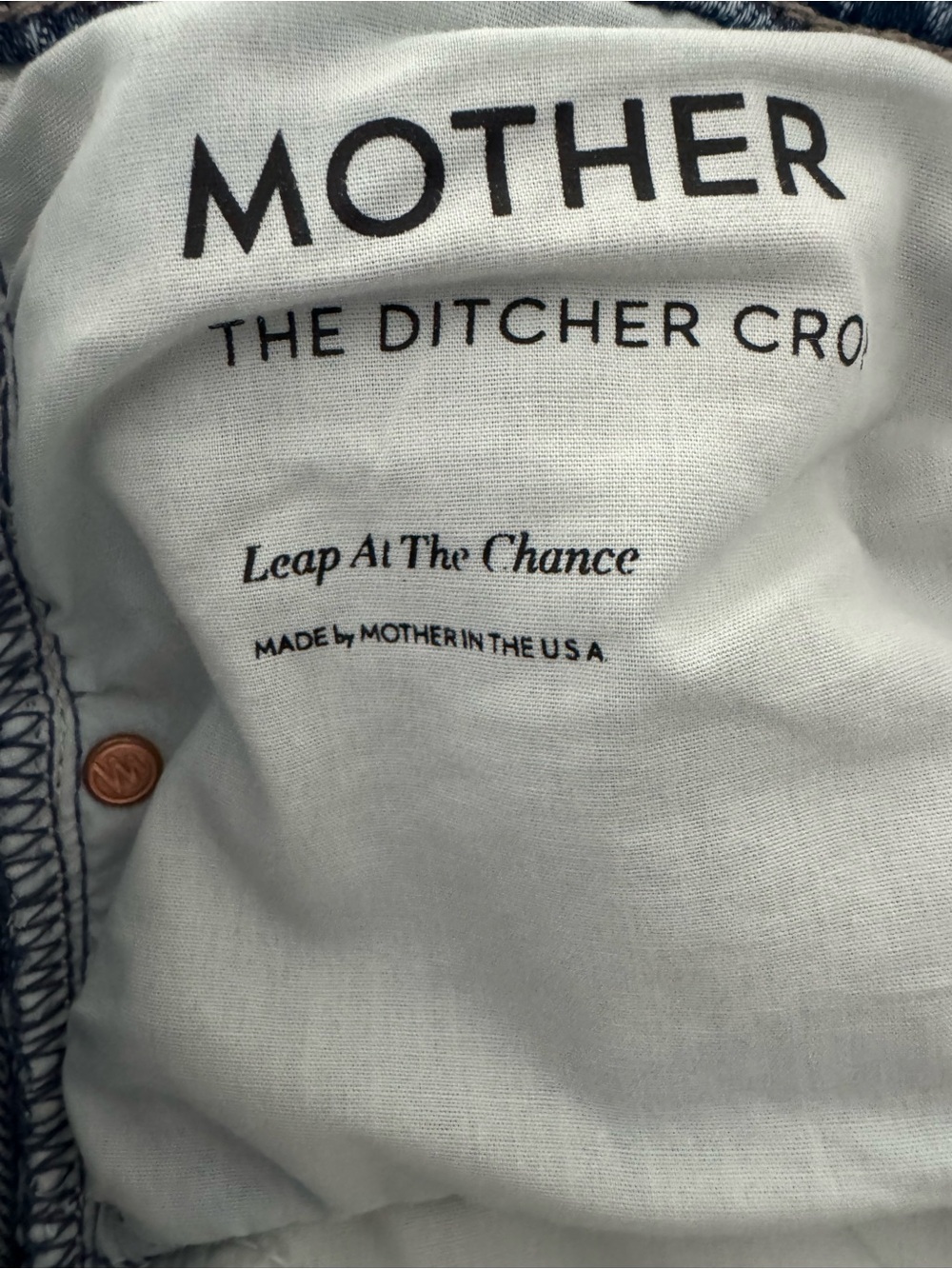MOTHER Superior The Ditcher Crop Jeans 29 Leap At The Chance Straight Leg - Picture 7 of 10